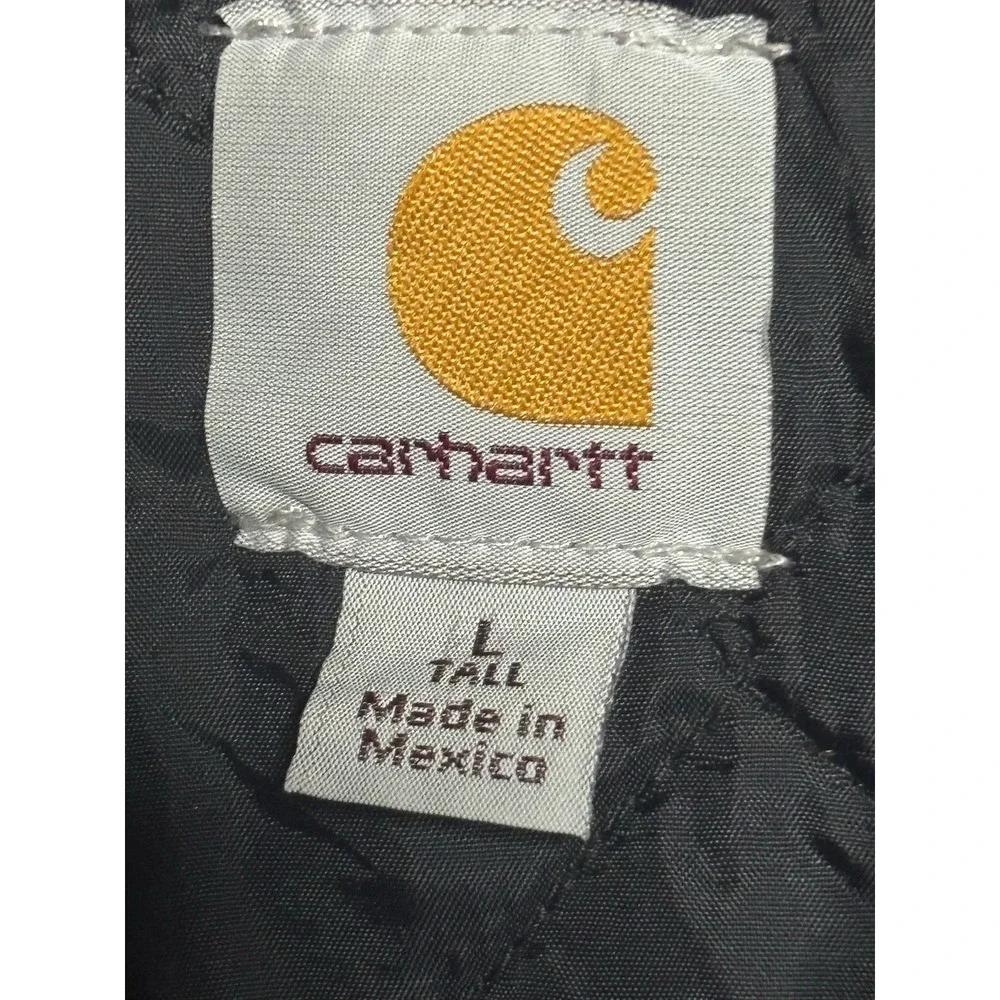 VINTAGE CARHARTT QUILT LINED Gray VEST JACKET 2000 V02MOS L MADE IN Mexico
